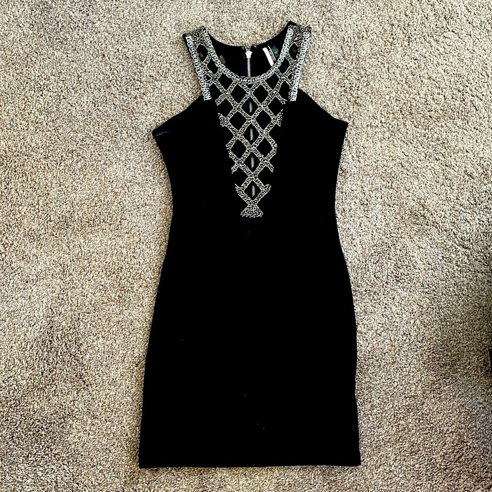 TopShop Beaded Neck Jersey mini dress